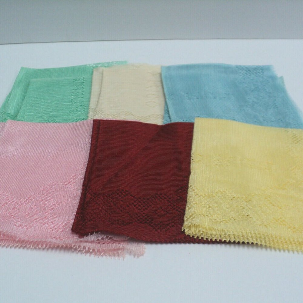 12 Square Silky Lacy Handkerchiefs Puerto Rico 11" Square
